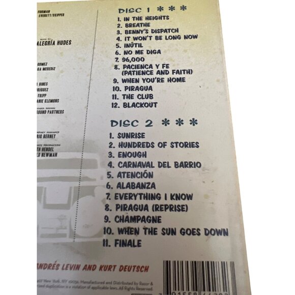 In The Heights Original Broadway Cast Recording 2-Disc CD Set Lin Manuel Miranda - Picture 3 of 5